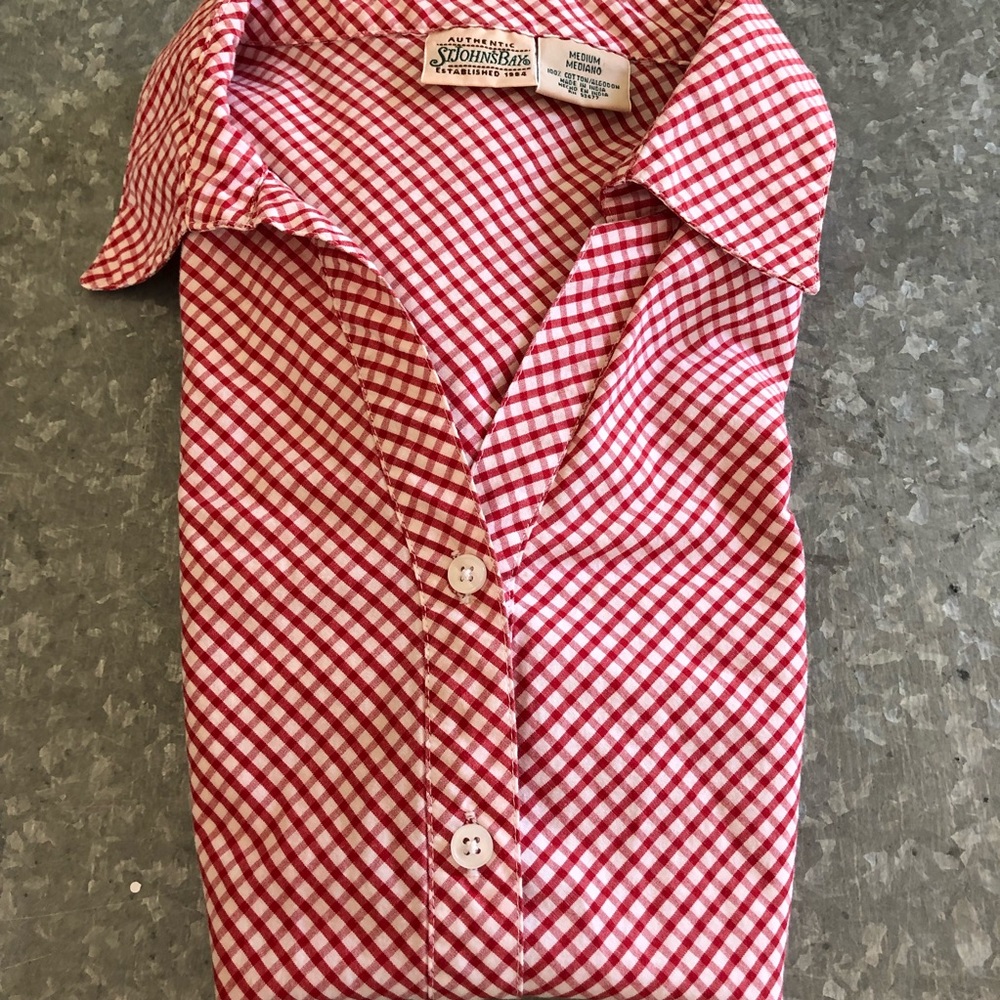 St. John’s Woman’s Red and White Shirt! SZ M
